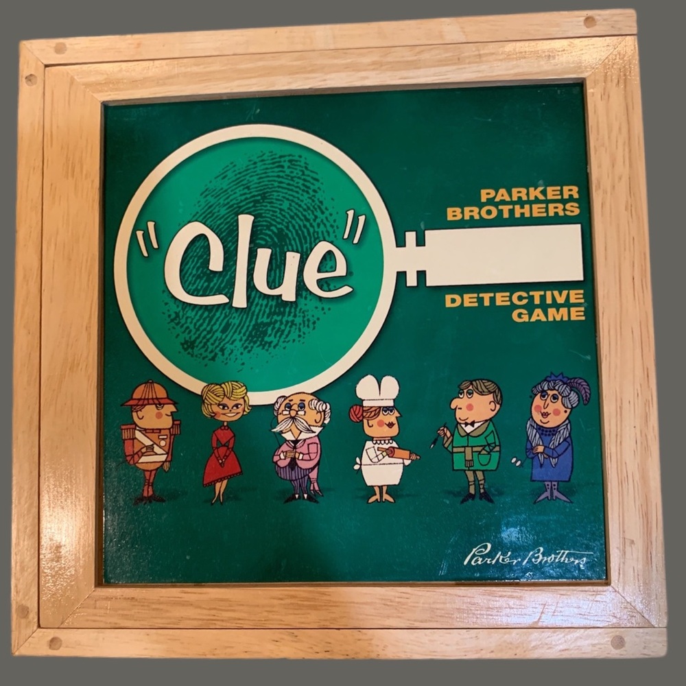 Clue Detective Board Game Parker Bros 2002 Wooden Case Wood Box Nostalgia Series